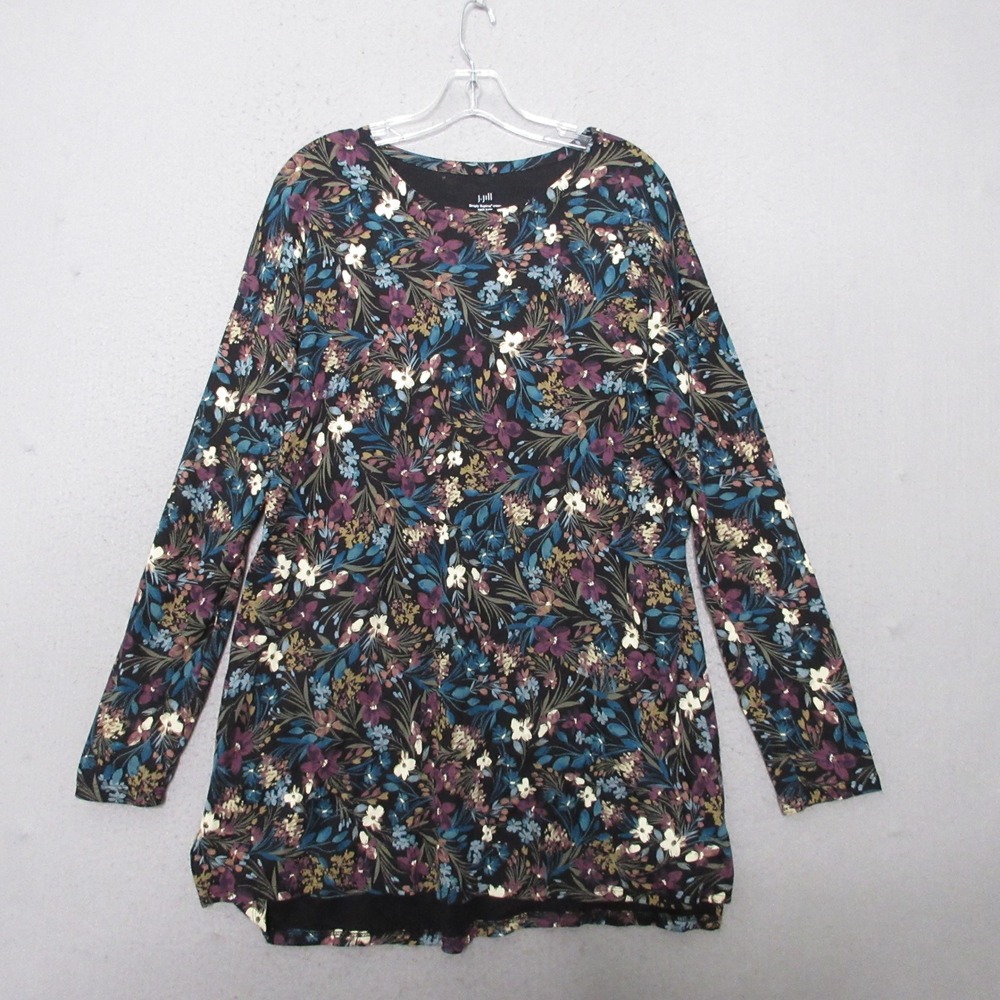 J Jill Tunic Top L Tall Simply Supima Cotton Floral Garden Botanical Soft Boho